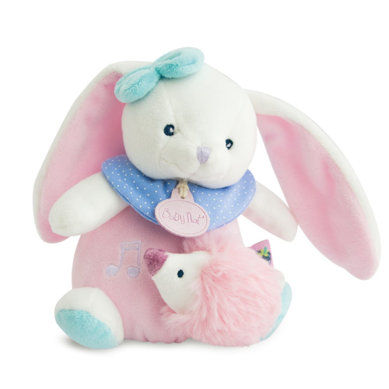  - berry lapin boîte à musique rose 20 cm 